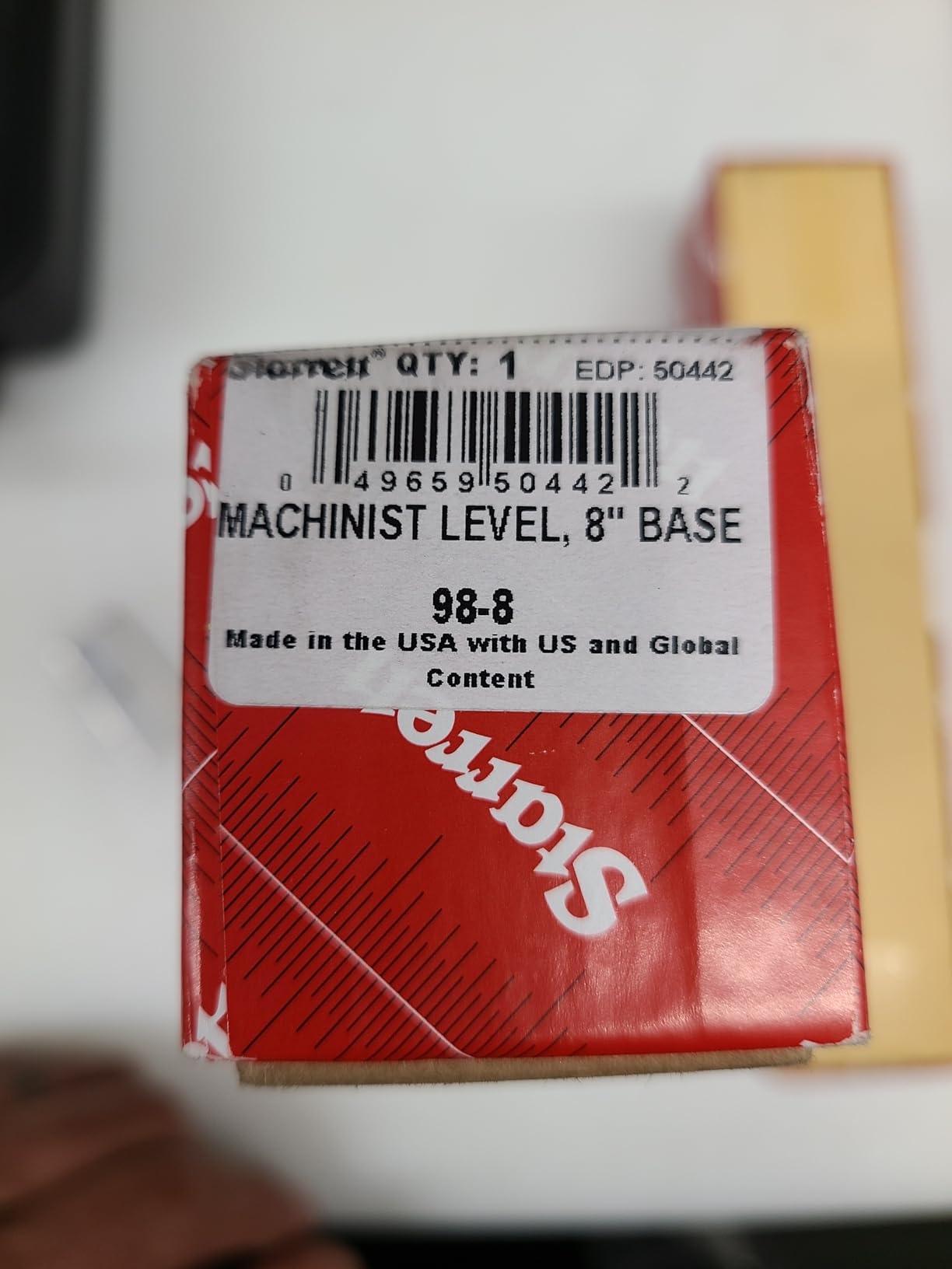 Starrett Machinists' Level, Ground Main and Cross Test Vial, 6