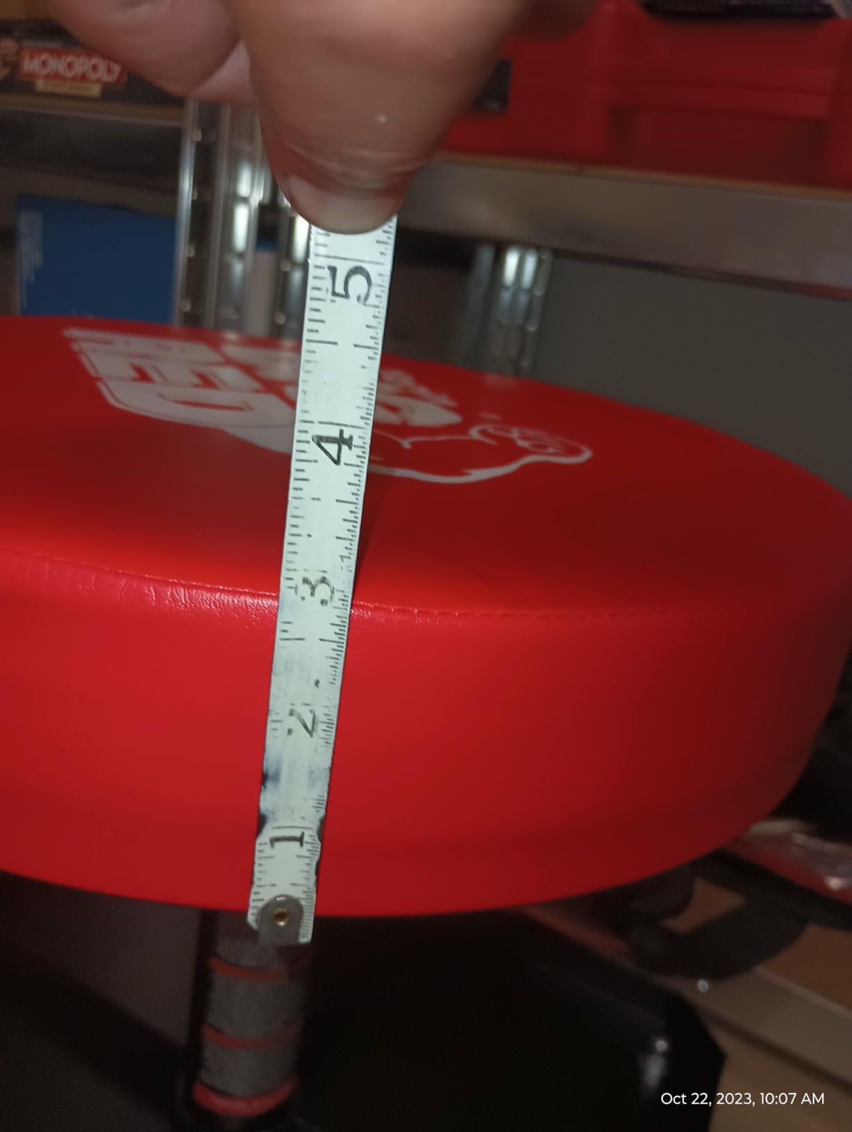 Big RED Pneumatic Rolling Mechanic Stool, Large customer photo 2