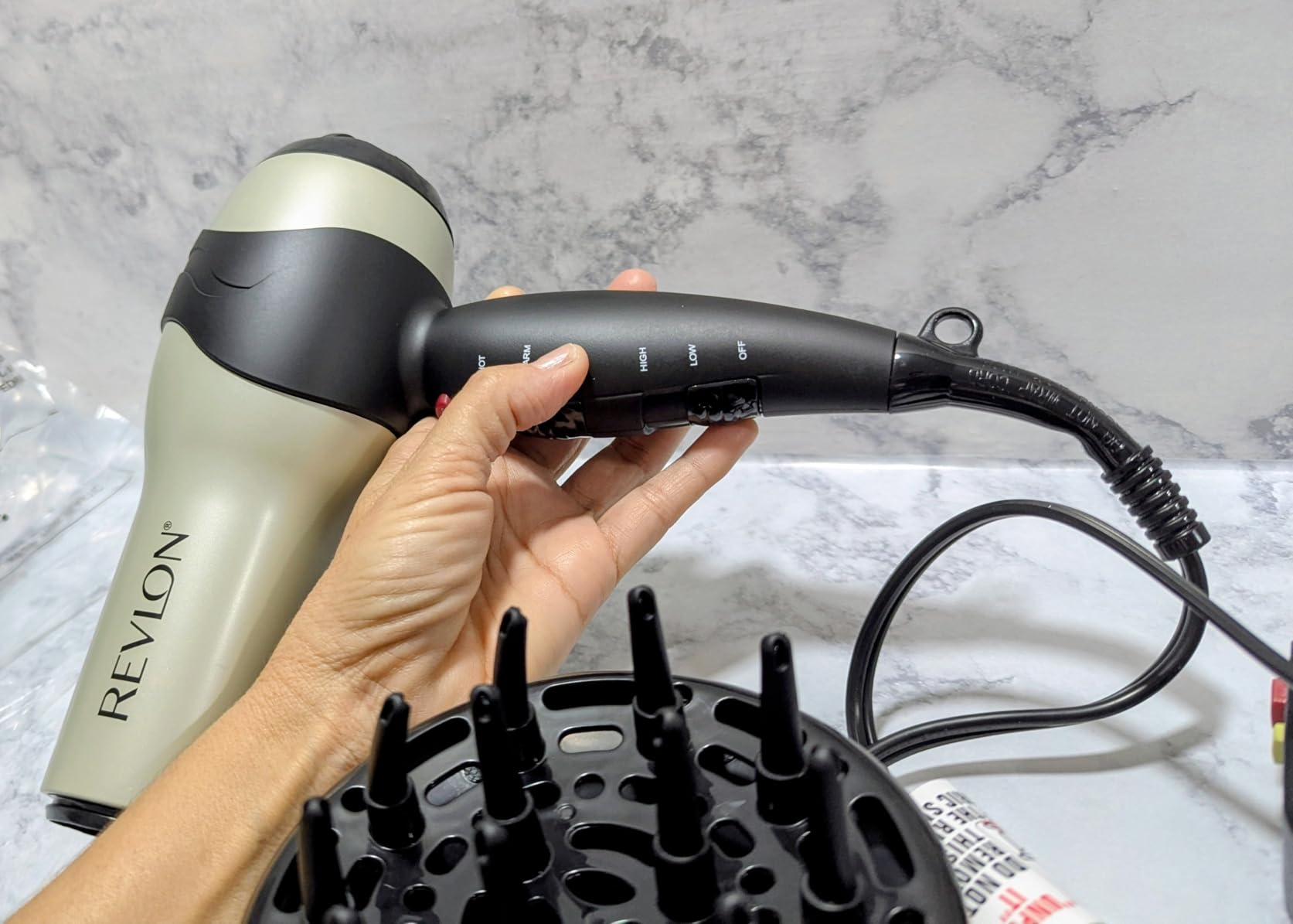 REVLON Turbo Hair Dryer | 1875 Watts of Maximum Shine, Fast Dry (Silver) customer photo 2