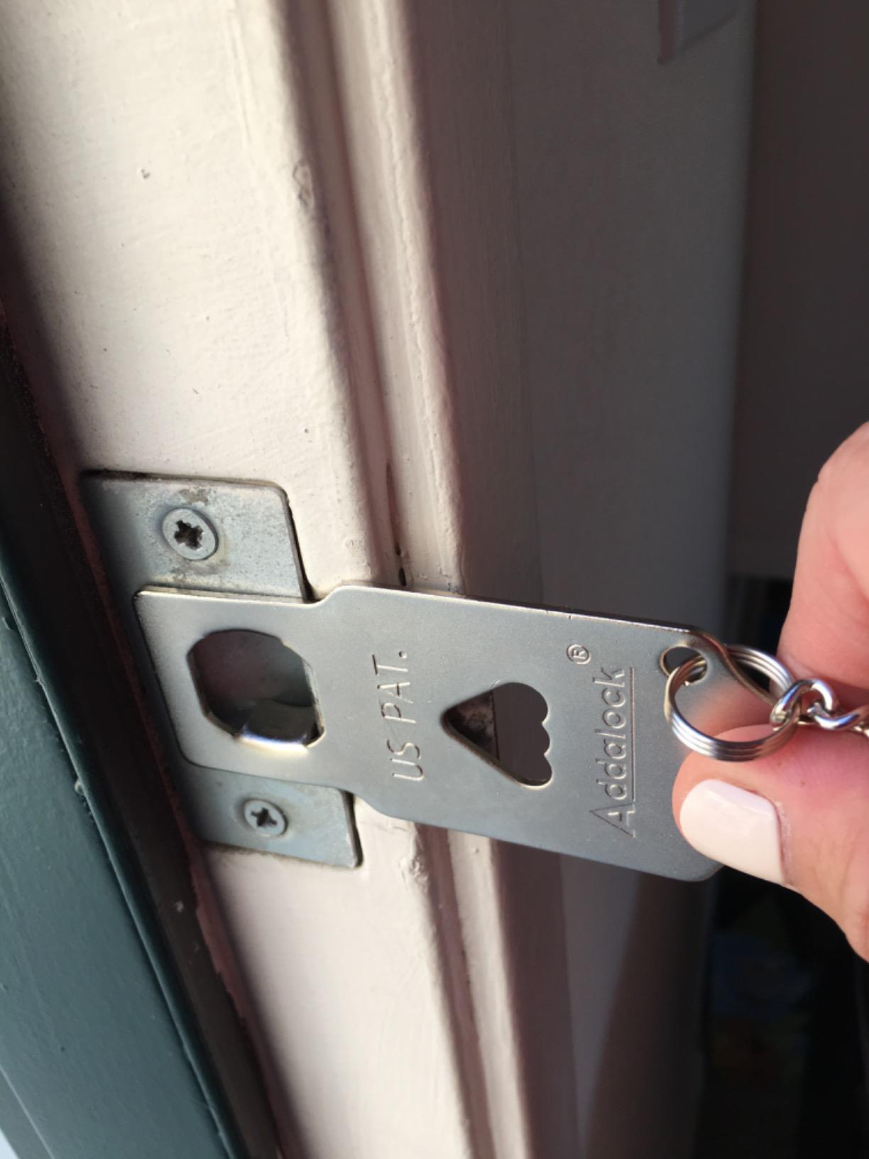 Addalock The Original Portable Door Lock for Travel & Home Security, 1-Piece Door Latch Lock for Houses, Apartments, Hotels, Motels, Dorms & AirBnBs - Lock the Door & Stay at Home or Away, 2 Pack customer photo 1