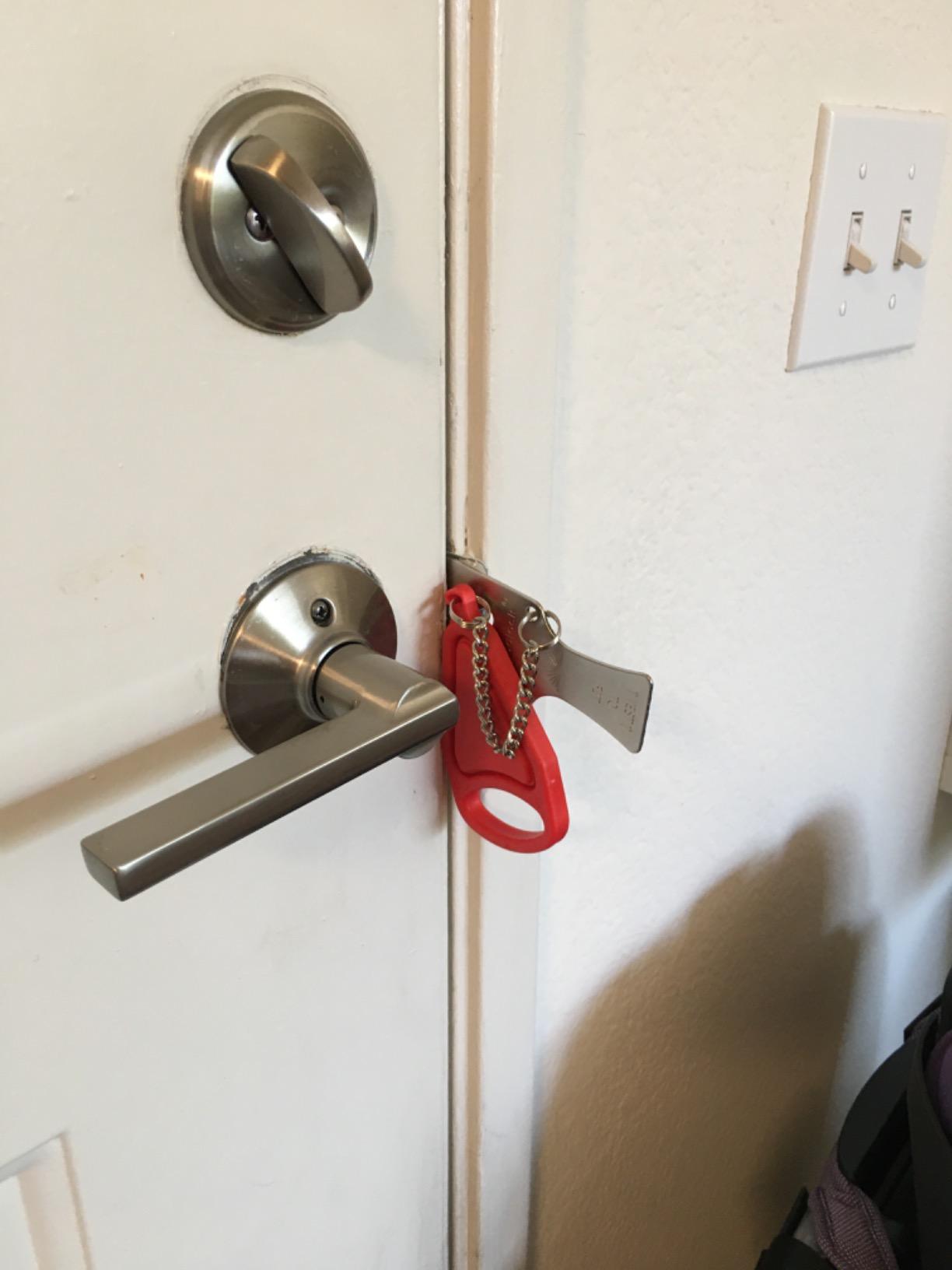 Addalock The Original Portable Door Lock for Travel & Home Security, 1-Piece Door Latch Lock for Houses, Apartments, Hotels, Motels, Dorms & AirBnBs - Lock the Door & Stay at Home or Away, 2 Pack customer photo 2