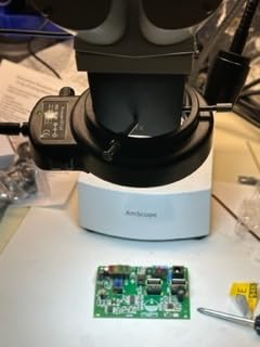 AmScope SE400 Series Compact Fixed-Lens Boom-Arm Stereo Microscope 10X-20X Magnification with Gooseneck LED Light customer photo 2