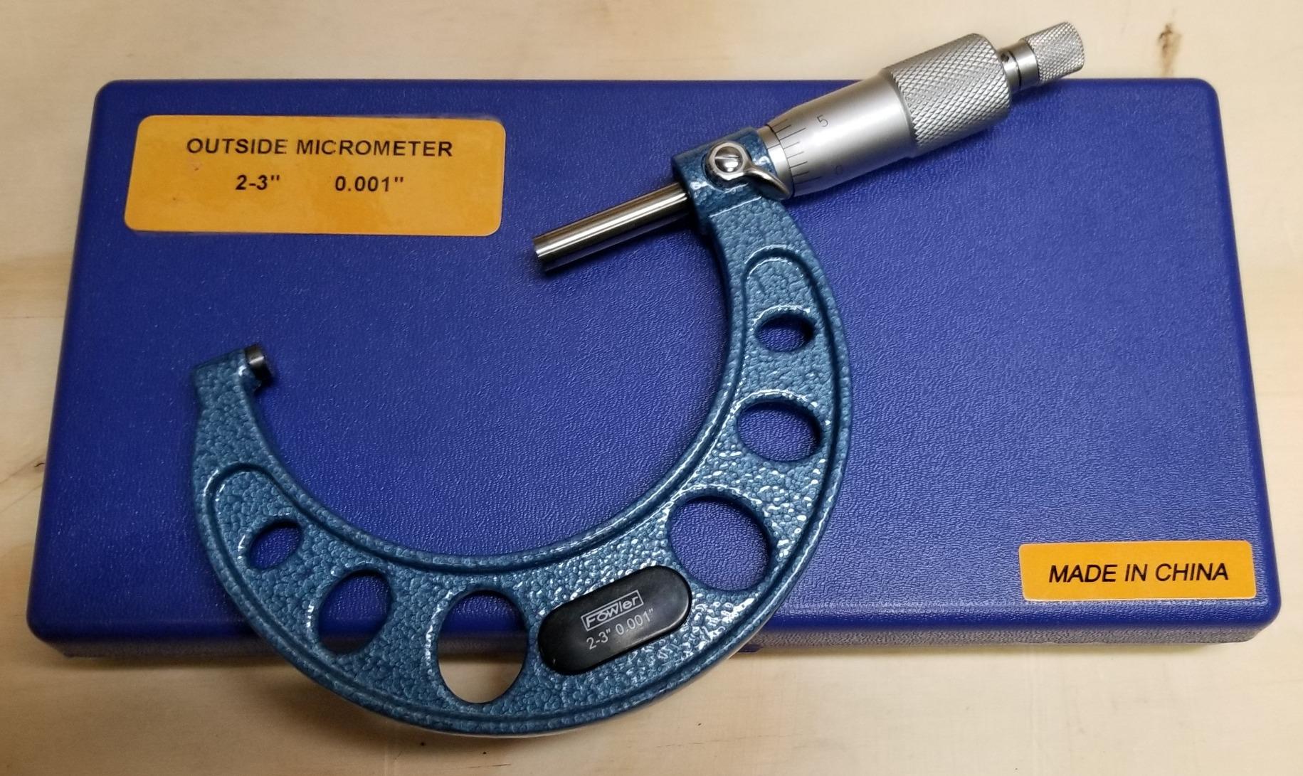 Fowler 52-253-001-1, Premium Outside Inch Micrometer with 0-1