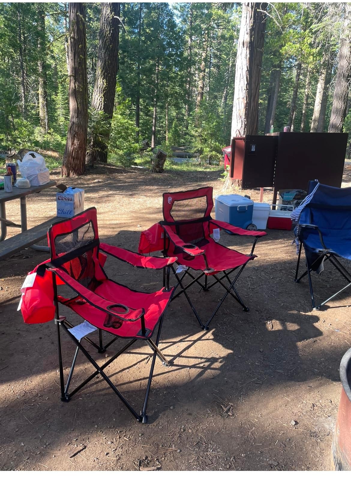 Coleman Broadband Mesh Quad Camping Chair with Carry Bag & Cup Holder, Cooling Mesh Back with Adjustable Arms, Great for Camping, Tailgating, Firepits, Patio, & More customer photo 1