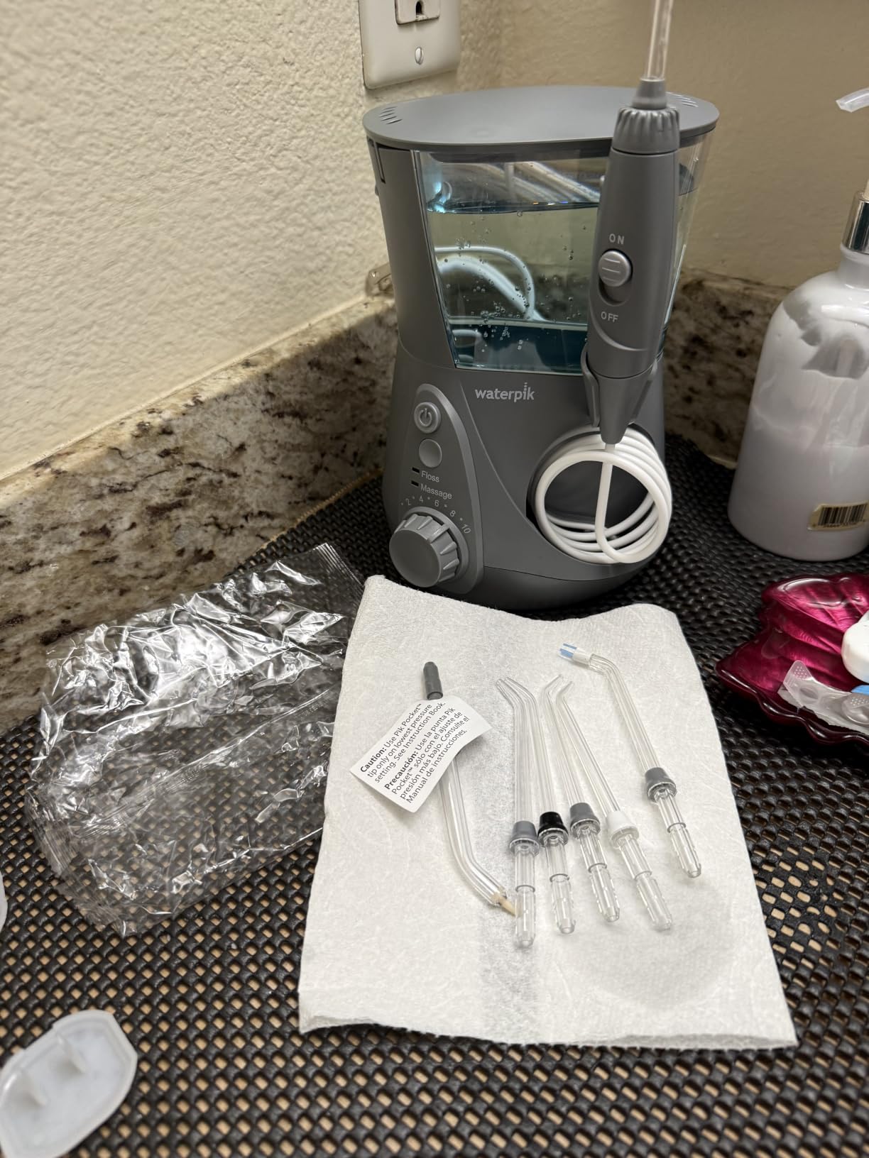 Waterpik Aquarius Countertop Water Flosser with 10 Settings, 7 Tips, White customer photo 2