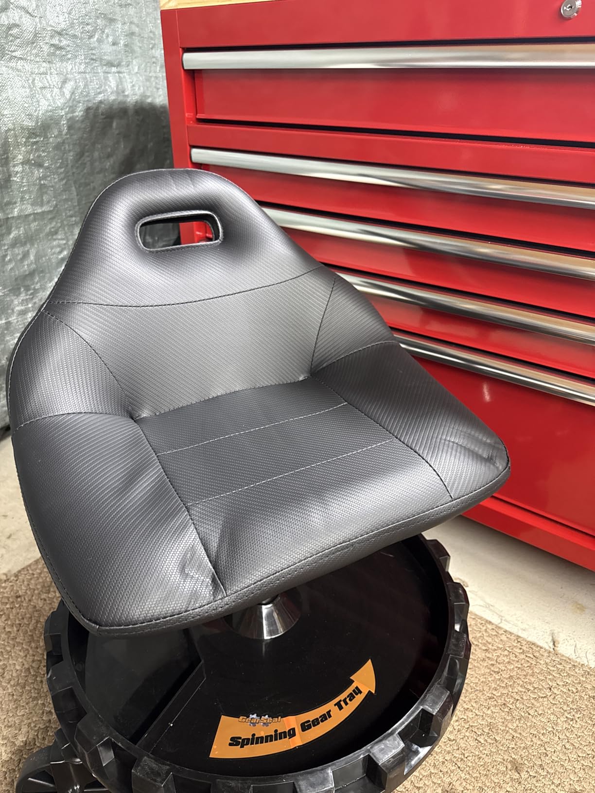 Traxion 2-700 ProGear Mobile Rolling Gear Seat W/Equipment Tray and Five All-Terrain 5