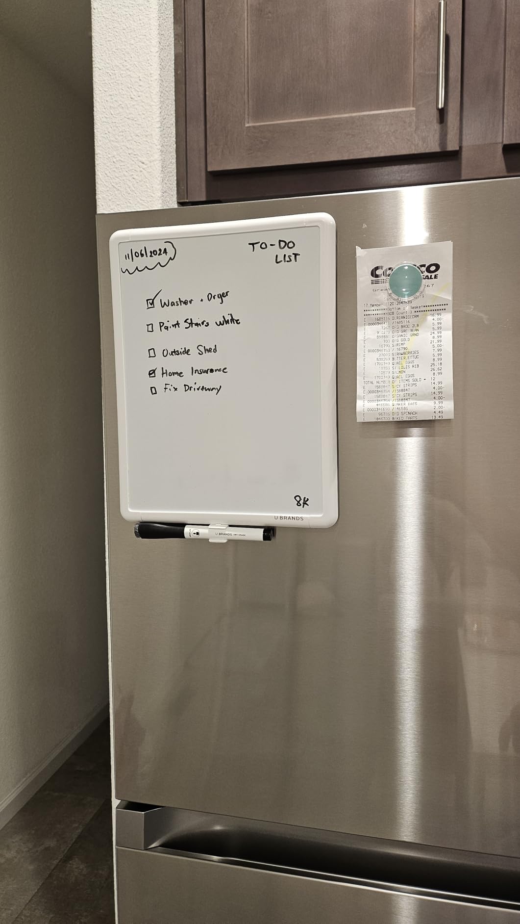 U Brands Contempo Magnetic Small Whiteboard, 8.5” x 11”, White Modern Frame, Mini White Board for Students, Fridge and Locker Dry Erase Board, Includes Marker & Magnet customer photo 2