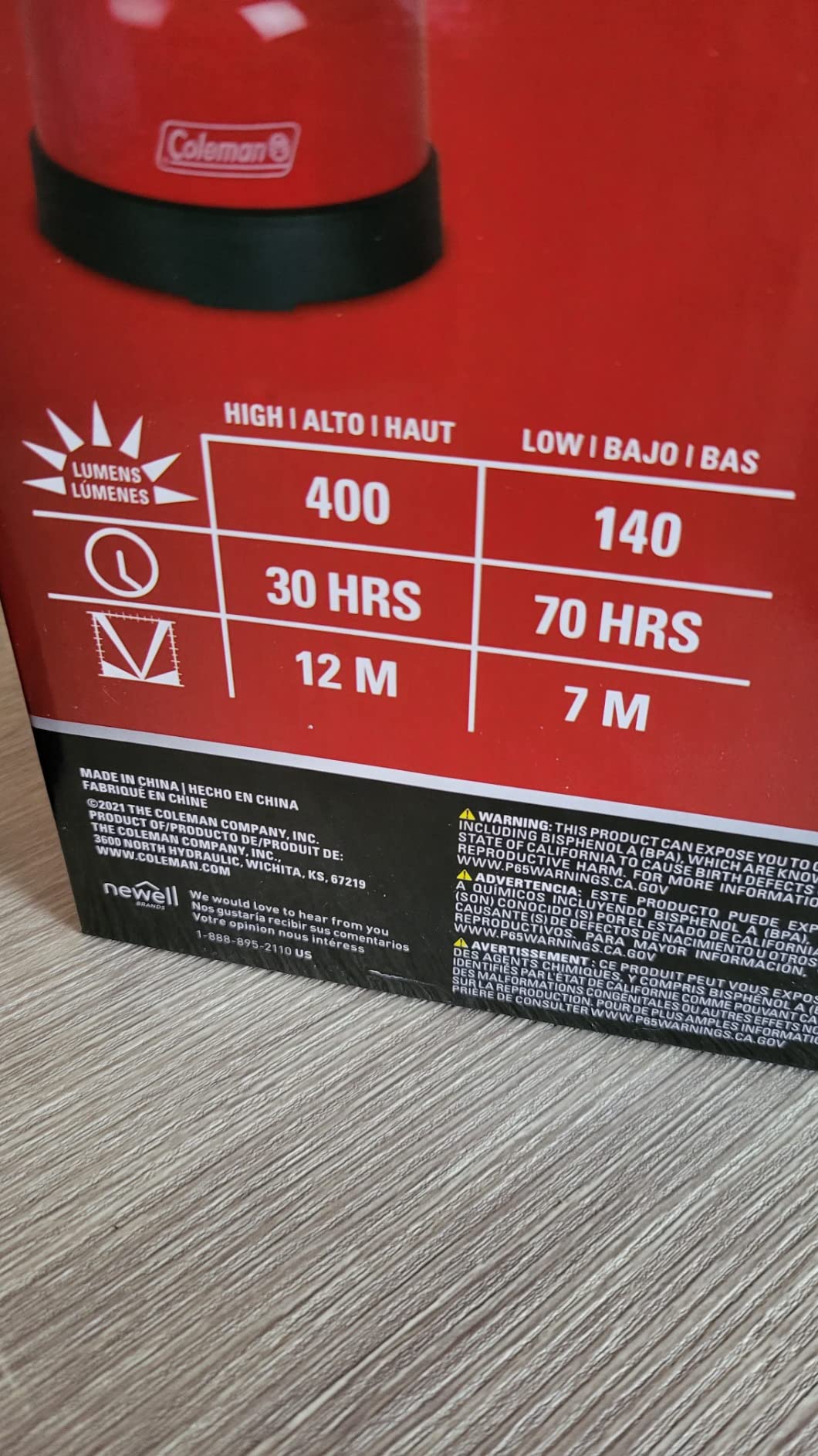 Coleman 400L LED Camping Lantern, Water-Resistant, Red customer photo 2
