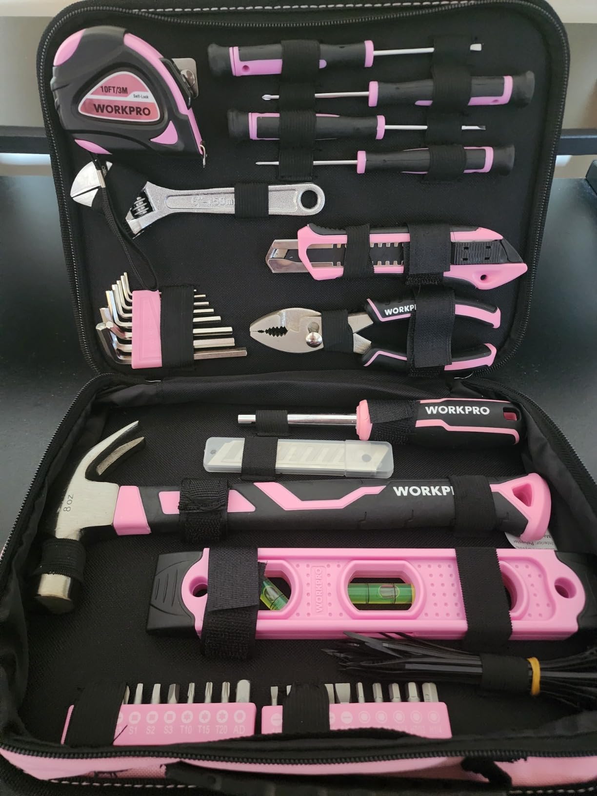 WORKPRO Home Tool Kit, 100 Piece Kitchen Drawer Household Hand Tool Set with Easy Carrying Pouch customer photo 1