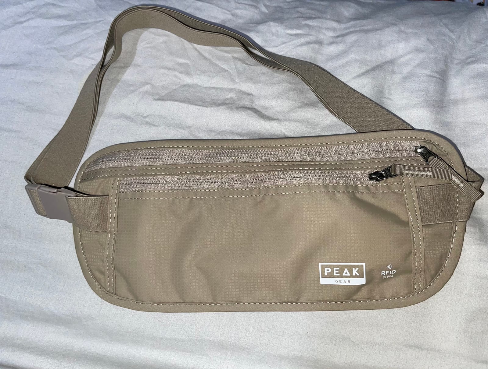 Peak Gear Travel Money Belt. Premium Quality Travel Wallet with RFID Blocking Fabric to Protect Credit Cards, Passports and Documents. Exclusive Theft Protection and 2 Recovery Tags | Beige customer photo 2