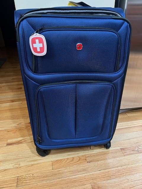 SwissGear Sion Softside Expandable Spinner Luggage Durable Lightweight Travel Suitcase, Black, Checked-Large customer photo 2