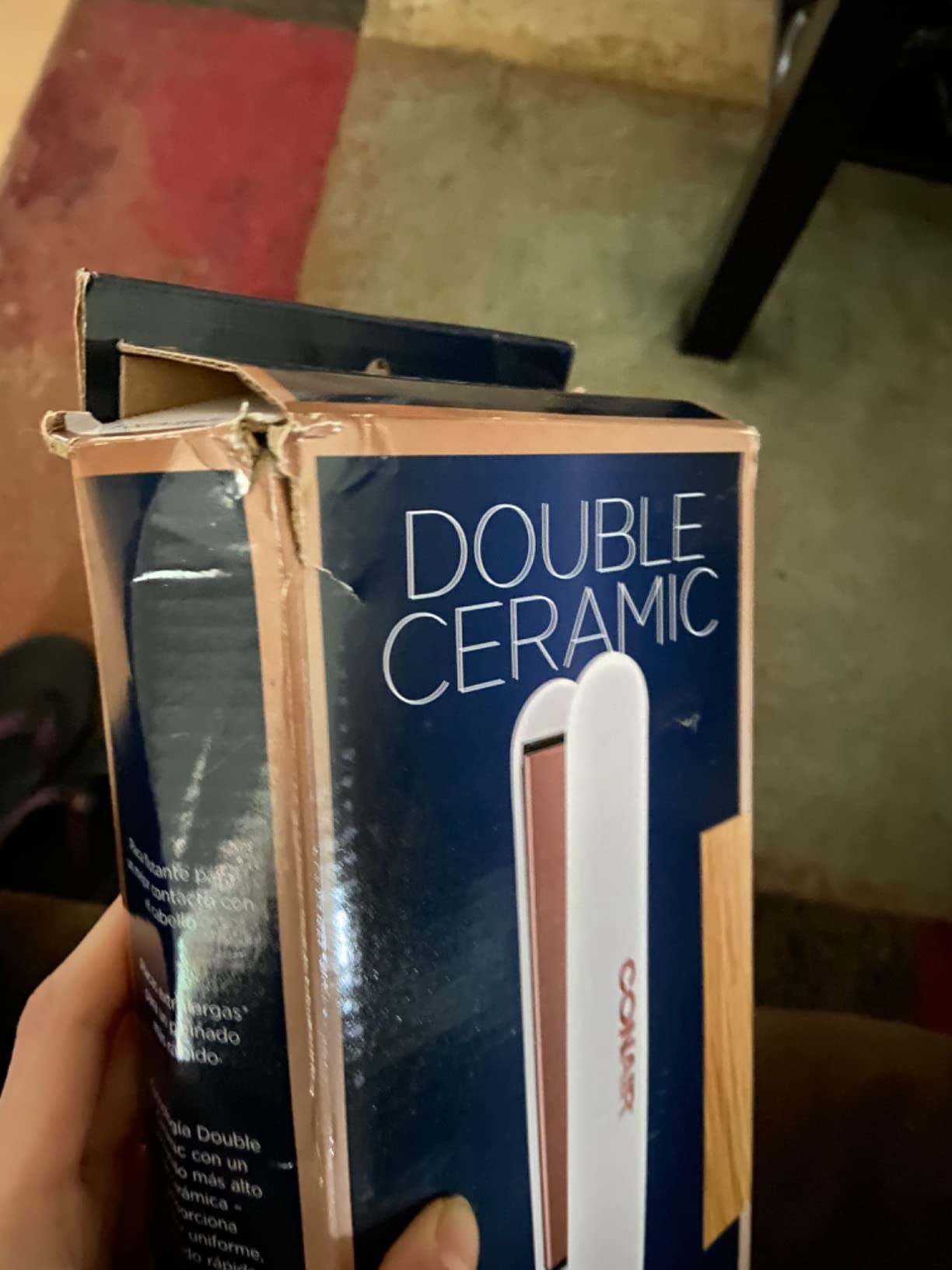 Conair Double Ceramic Flat Iron, 1-Inch Flat Iron Hair Straightener, Five Heat Settings, Extra Long Floating Plates, White customer photo 1