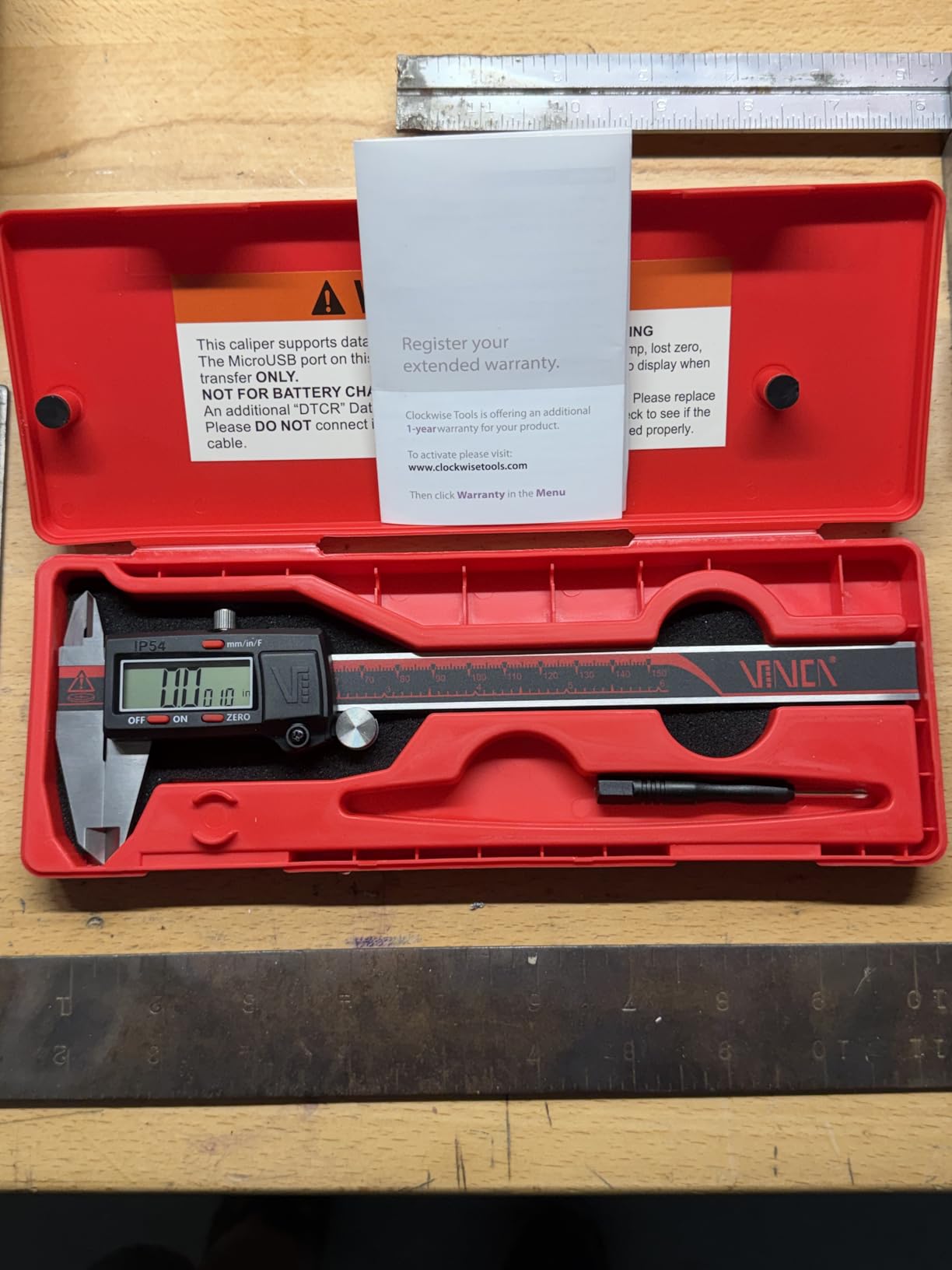 VINCA IP54 Grade Digital Caliper, DCLA-0605 6 Inch/150mm, Inch/Millimeter/Fraction Conversion, Stainless Steel, Large LCD Screen customer photo 2