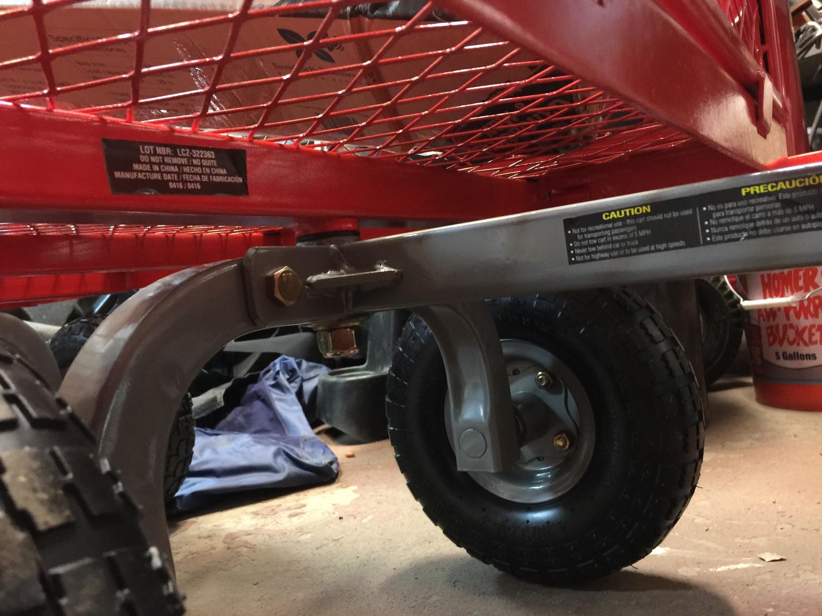 Gorilla Carts Steel Utility Garden Cart, 800 lb. Capacity, 4 Cu Ft, Red customer photo 2