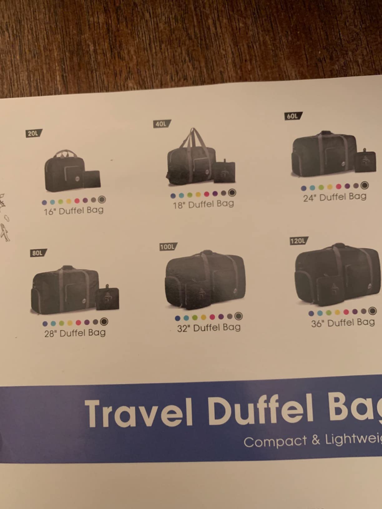 WANDF Foldable Personal Item Travel Bag, Carry on Duffle Bag customer photo 1