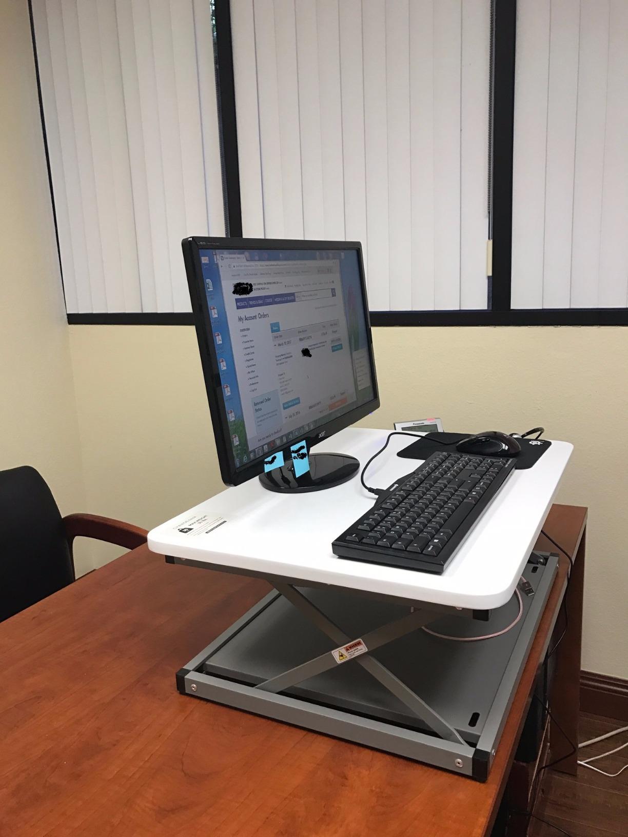 Uncaged Ergonomics Small Standing Desk Converter & Desk Riser (Black) customer photo 2