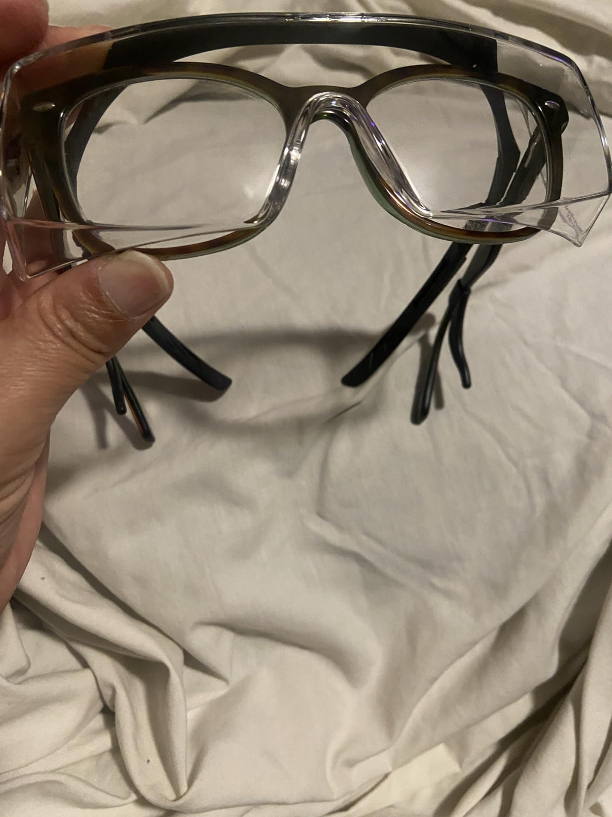 NoCry Safety Glasses Over Eyeglasses for Men and Women with Anti Scratch Lenses and Integrated Side Shields — Adjustable Temples with Anti-Slip Tips — 100% UV Protective Eyewear — ANSI Z87 Certified customer photo 2