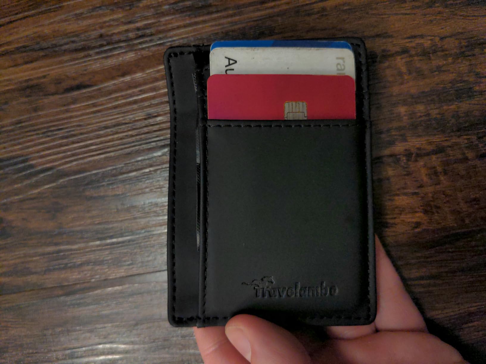 Travelambo Slim Wallet Front Pocket Minimalist Leather RFID Blocking Medium Size customer photo 1