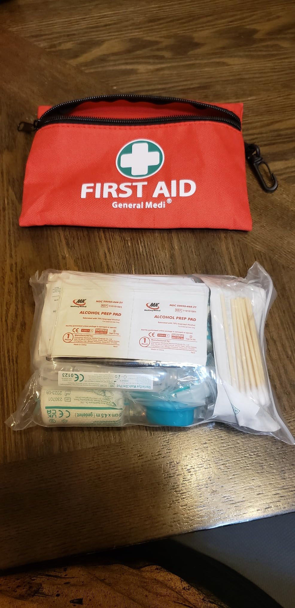 General Medi Mini First Aid Kit, 110 Piece Small First Aid Kit - Includes Emergency Foil Blanket, Scissors for Travel, Home, Office, Vehicle, Camping, Workplace & Outdoor (Red) customer photo 2