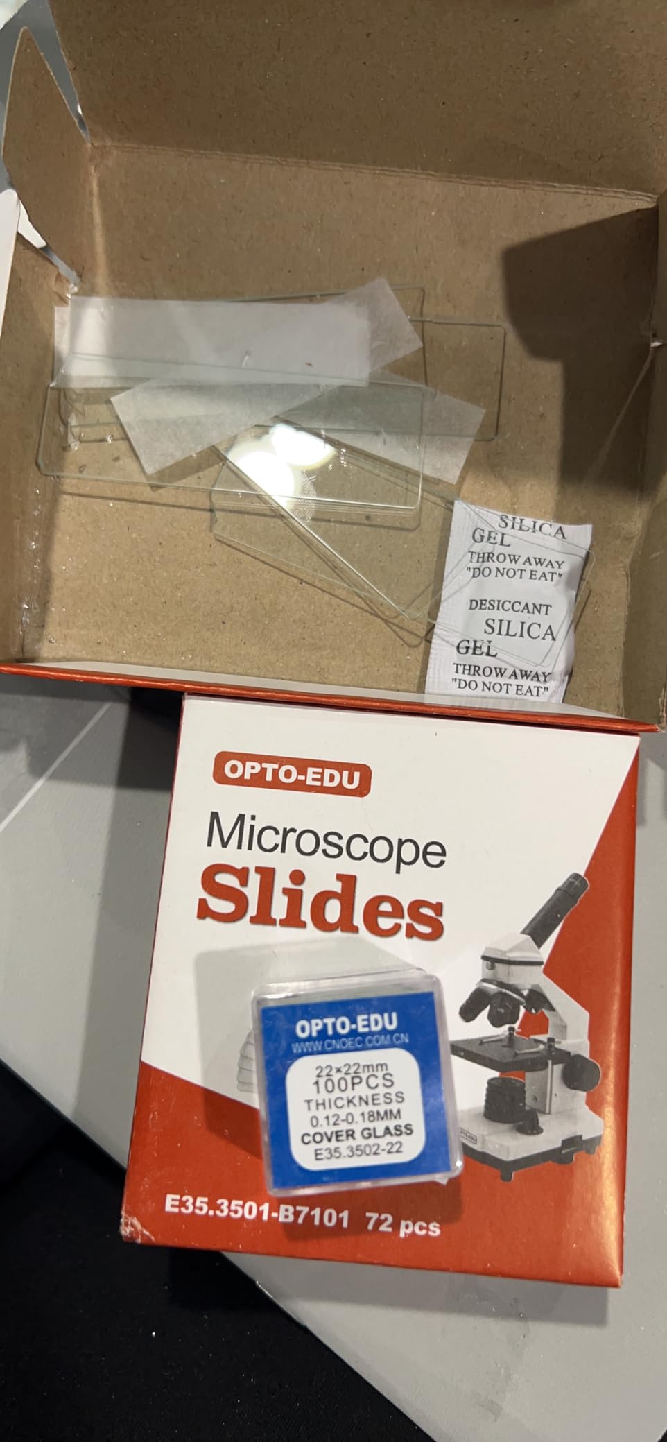 E35.3501 Blank Microscope Slides & 100-Pieces Square Cover Glass, Glass customer photo 1