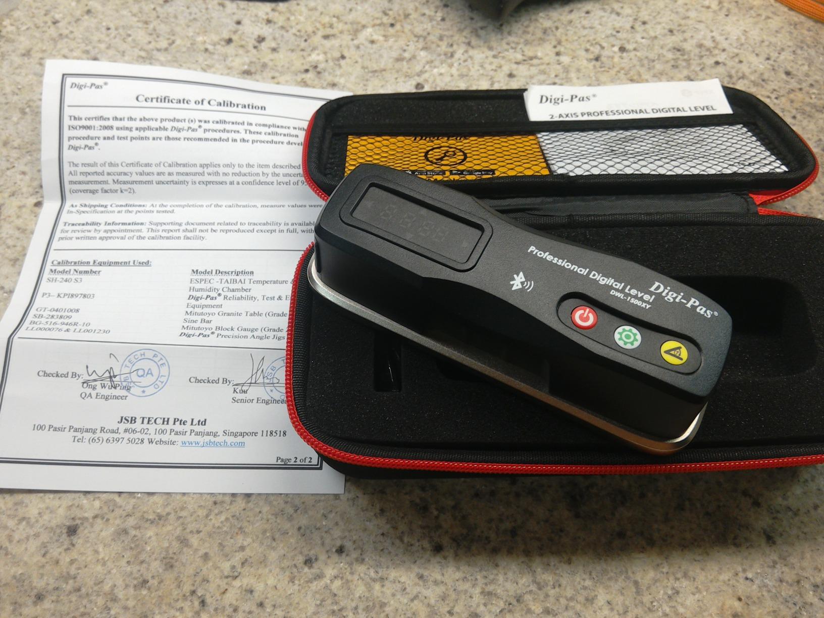2-Axis Smart Master Precision Level DWL1500XY Bluetooth, 0.0002