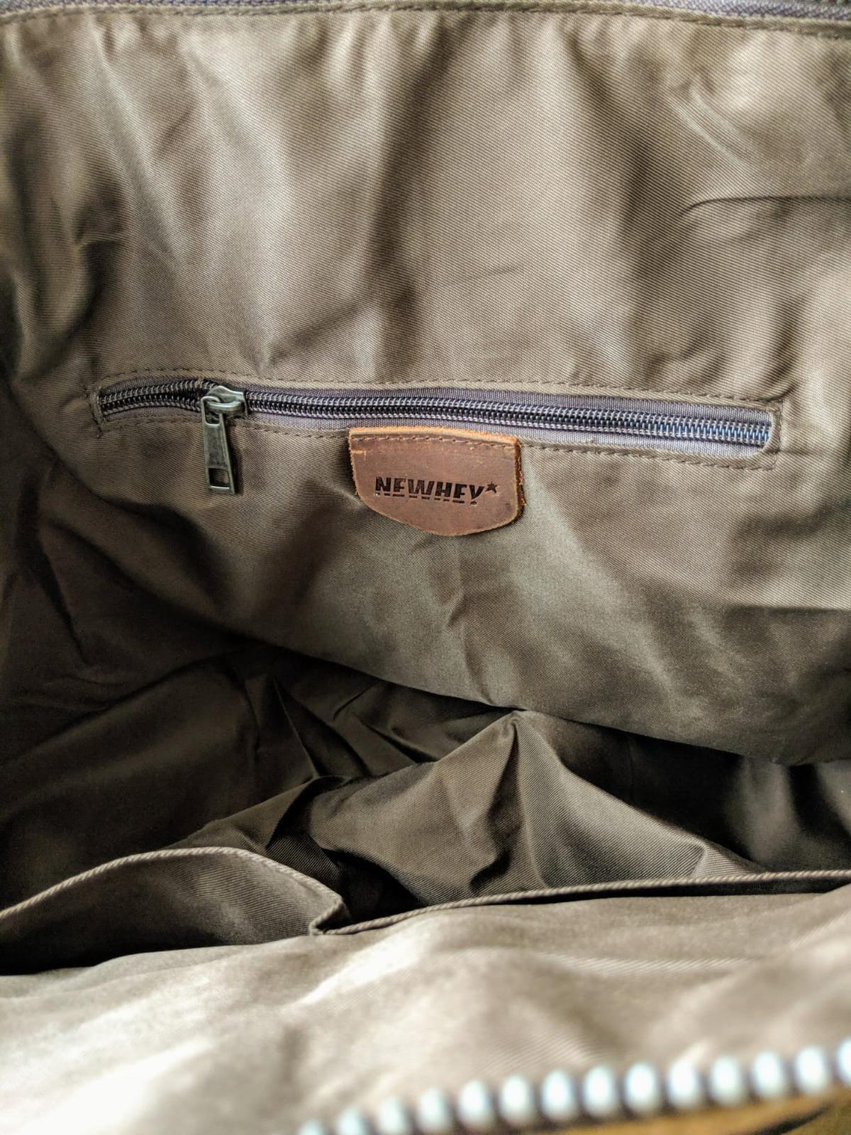 NEWHEY 55L Travel Duffel Bag, Waterproof Waxed Canvas & Leather Weekender Bag for Men, Large Carry-on Overnight Bag for 4-5 Day Business Trips & Weekend Getaways, Brown customer photo 1