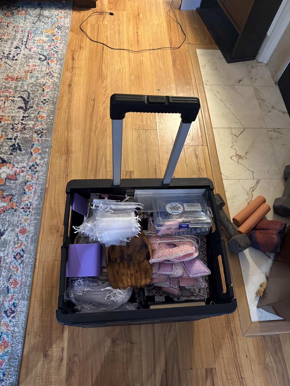 dbest Products Quik Cart Standard Collapsible Rolling Crate - Blue Lid customer photo 2