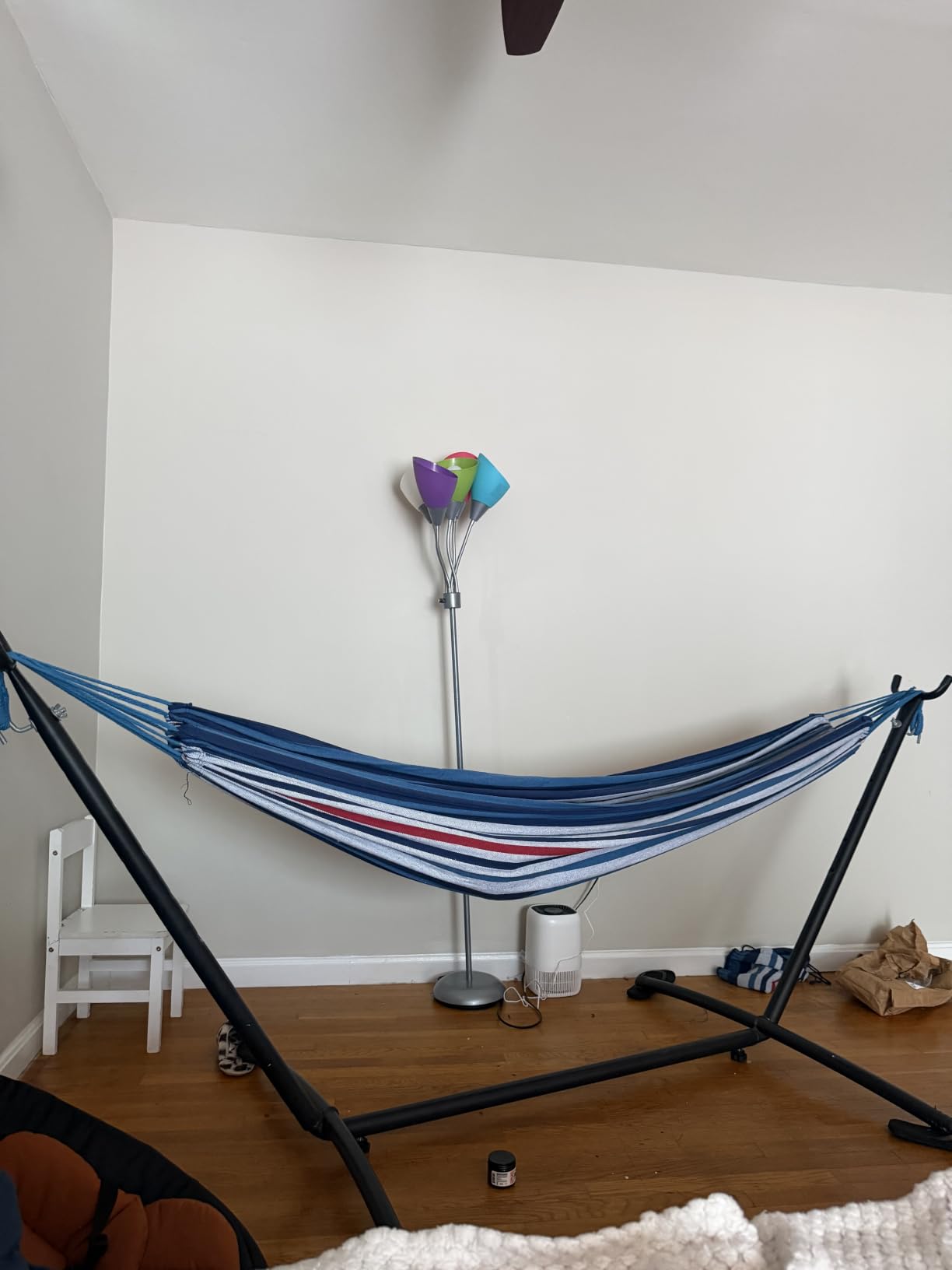 ANYOO Cotton Camping Hammock Portable with Tree Straps Holds 660lbs customer photo 2
