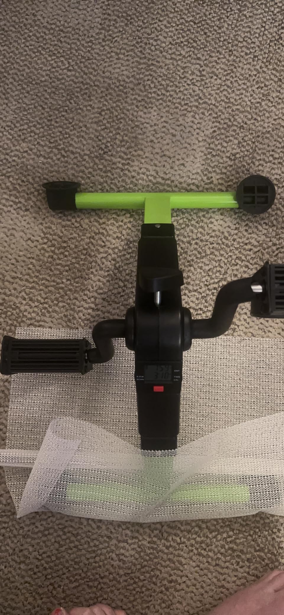 Pedal Exerciser Desk Exercise Bike Leg and Arm Bike with LCD Monitor Foldable (black/green) customer photo 1