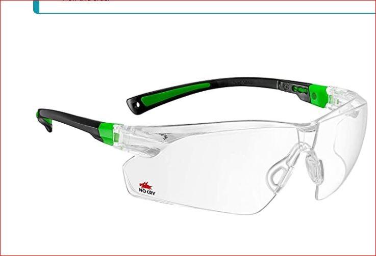 NoCry Clear Safety Glasses for Men and Women with Anti-Fog and Scratch Resistant Wrap Around Lenses, Adjustable Temples and Nose Pads — ANSI Z87 Certified Protective Eyewear with 100% UV Shielding customer photo 2