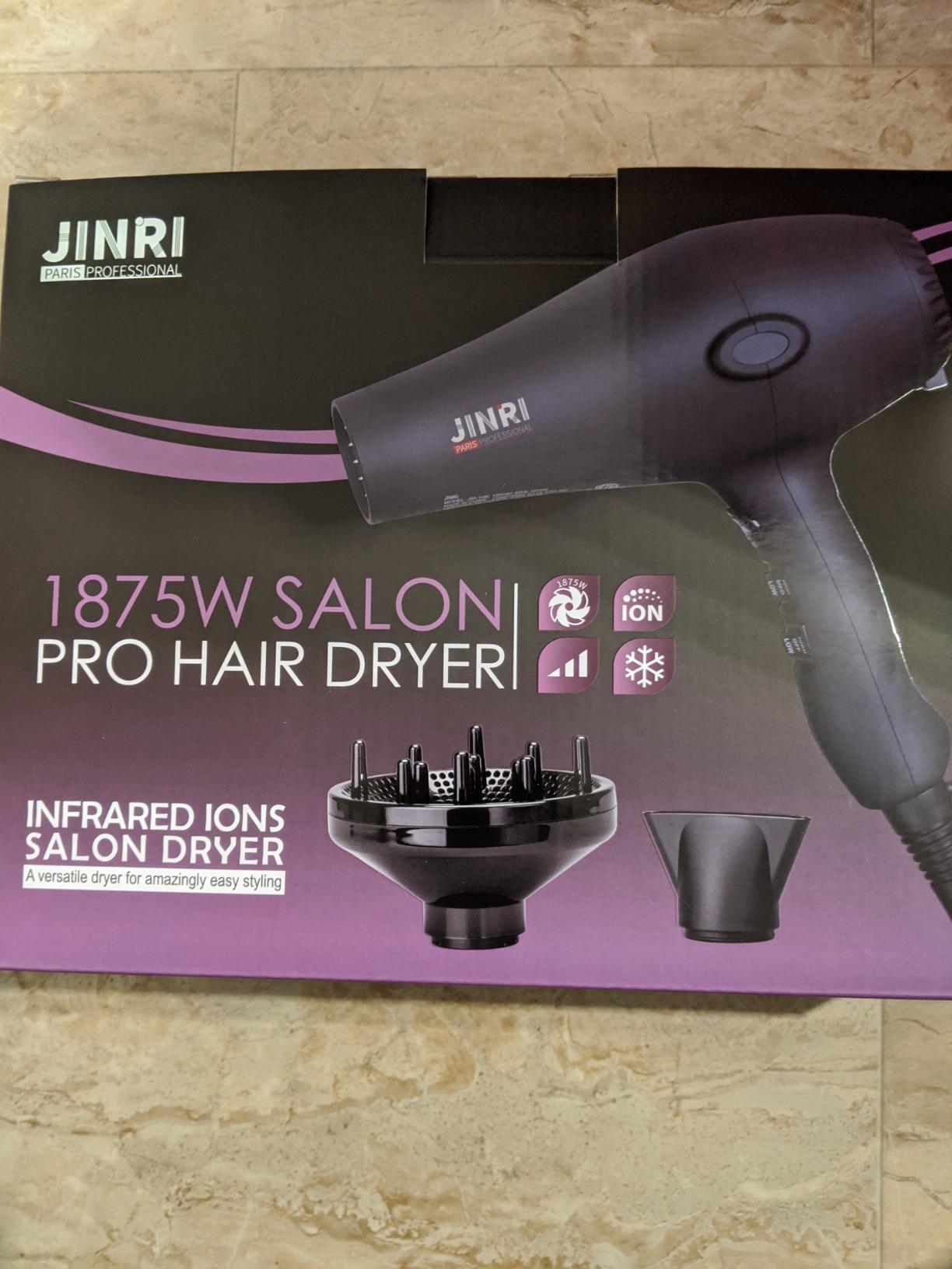 JINRI 1875w Professional Tourmaline Hair Dryer, Salon Hair Blow Dryer customer photo 1