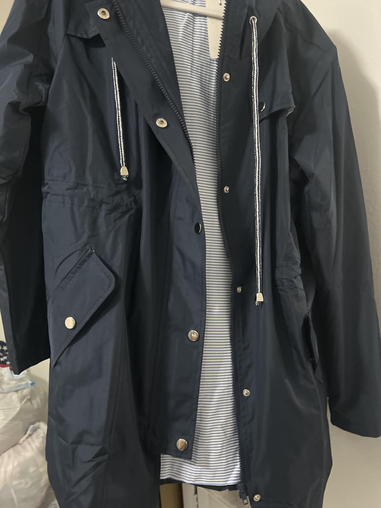 LOMON Raincoat Women Waterproof Long Hooded Trench Coats Lined Windbreaker Travel Jacket S-XXL customer photo 1
