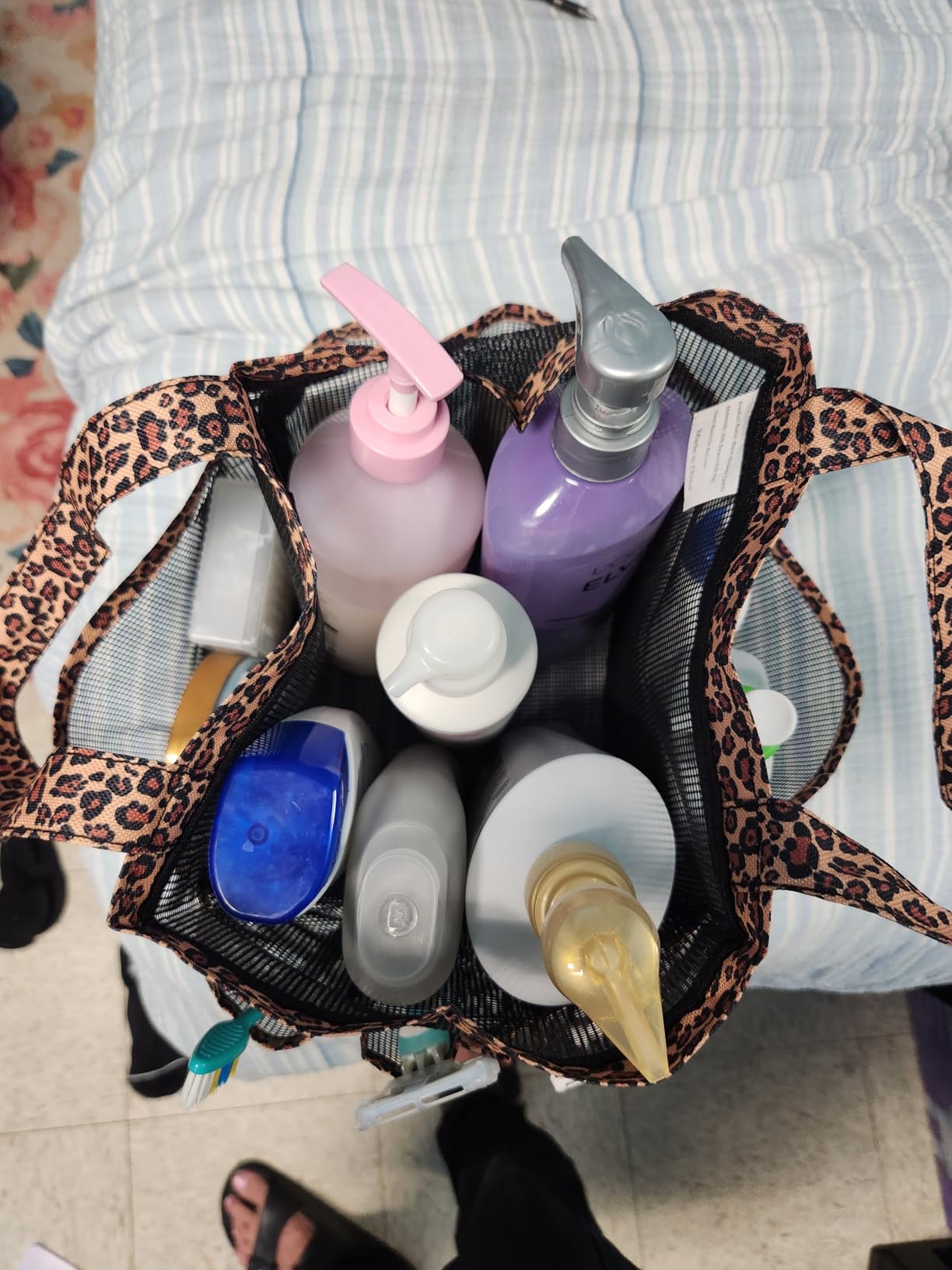 Mesh Shower Caddy Portable - 9 Pockets for College Dorm Room Essential customer photo 1
