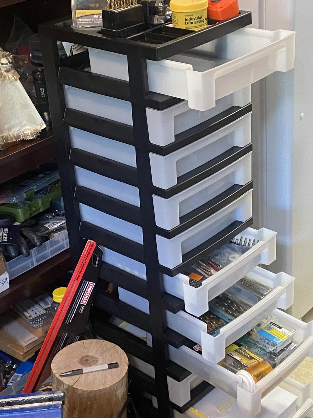 IRIS USA 4-Drawer Rolling Storage Cart with Organizer Top, Black/Pearl customer photo 2