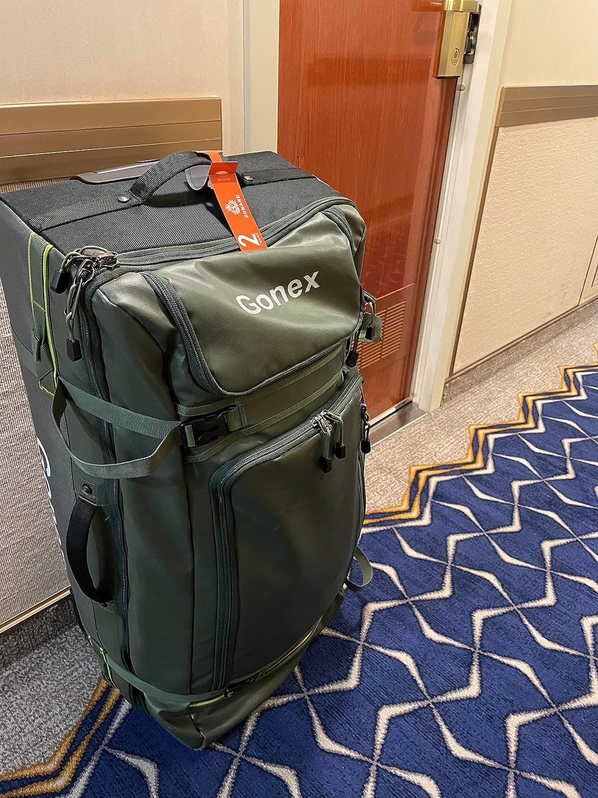 Gonex Rolling Duffle Bag with Wheels, Waterproof PVC Luggage, 25 in, Olive customer photo 2