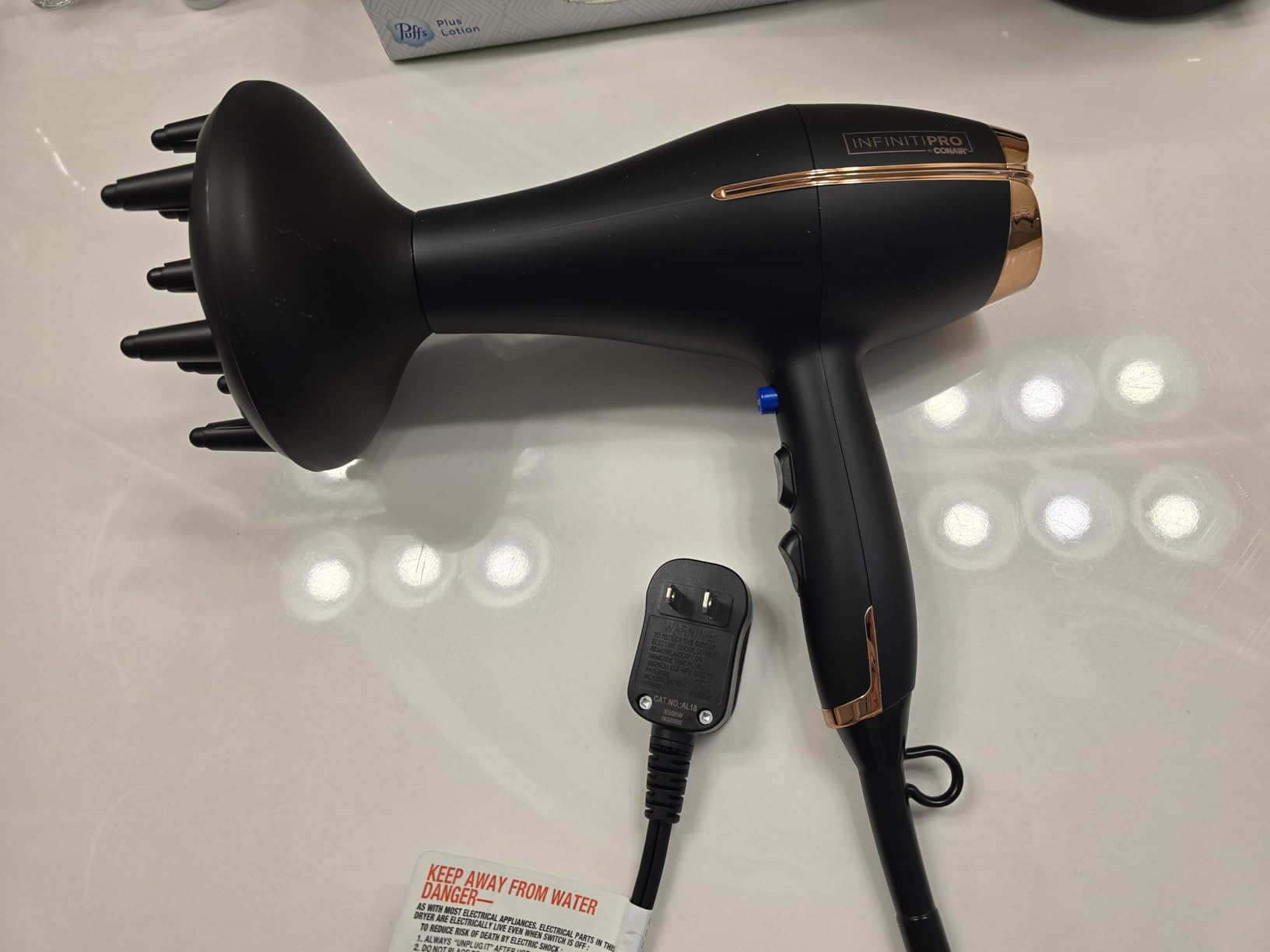 Conair InfinitiPRO Hair Dryer with Diffuser & Concentrator, 1875W, Black customer photo 1