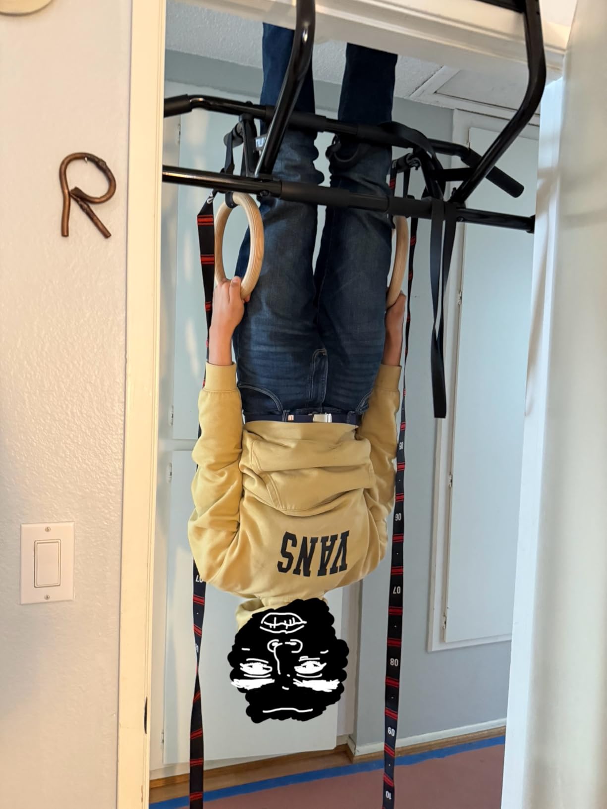 PULLUP & DIP Pull-up bar for door frames for hanging without screws and no slipping, professional door bar, pull-up bar with padded handles customer photo 1