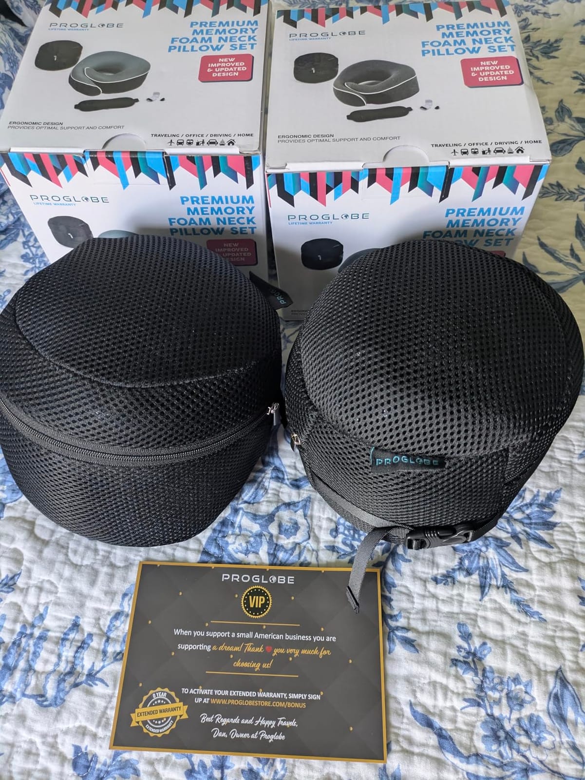 Proglobe Travel Neck Pillow for Airplanes, Long Haul Flight Kit, Grey customer photo 1