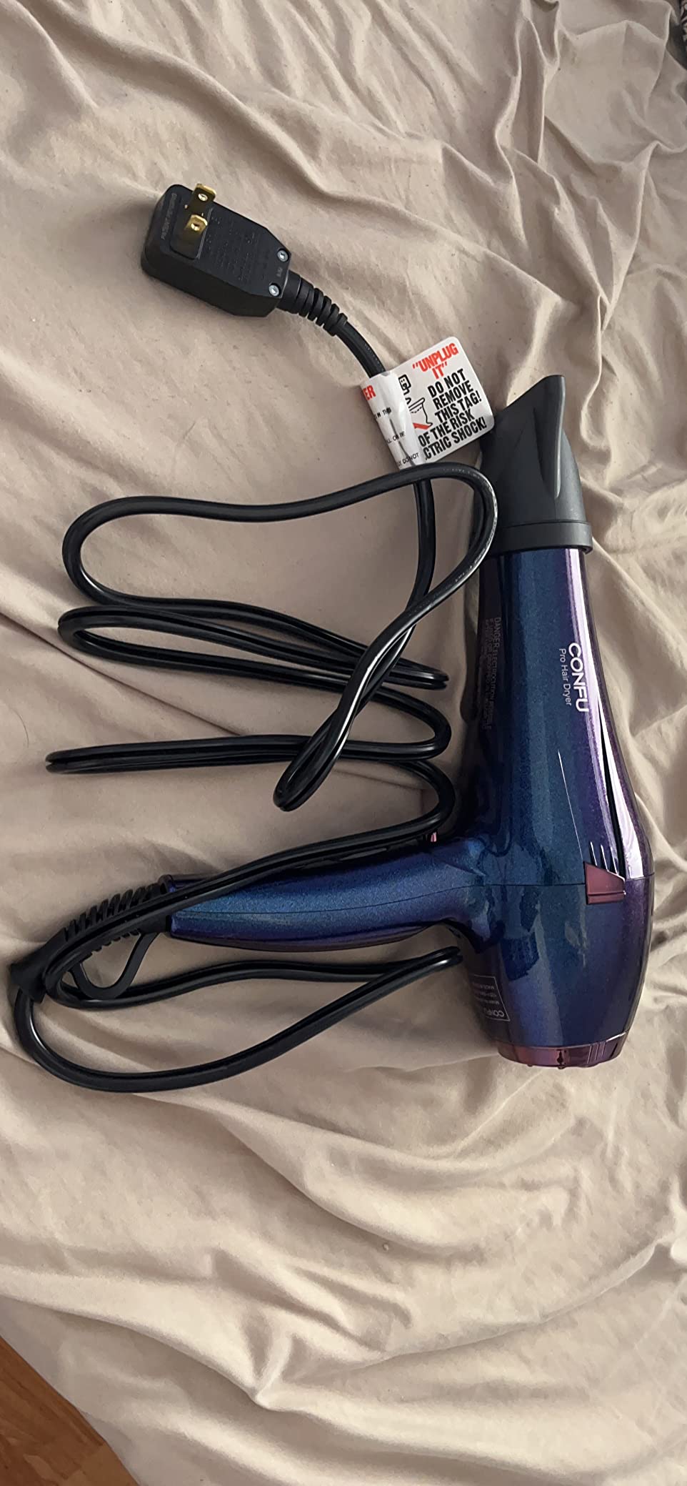 CONFU Hair Dryer Pro, Professional Ionic Salon Blow Dryer with Diffuser for Women and Men, 5X Fast Drying, Powerful and Quiet Hair Blow Dryer for Fast & Easy Styling (1875 Watts) customer photo 1