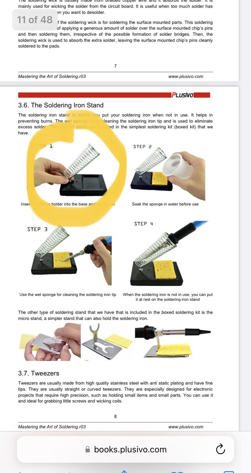 Plusivo Soldering Iron Kit – 60W Adjustable Temperature, 2pcs Replaceable Tips, Solder Wire, Desoldering Pump10+ Accessories – Fast Heating, Ideal for PCB Electronics Repair Hobby DIY 120V US Plug customer photo 2