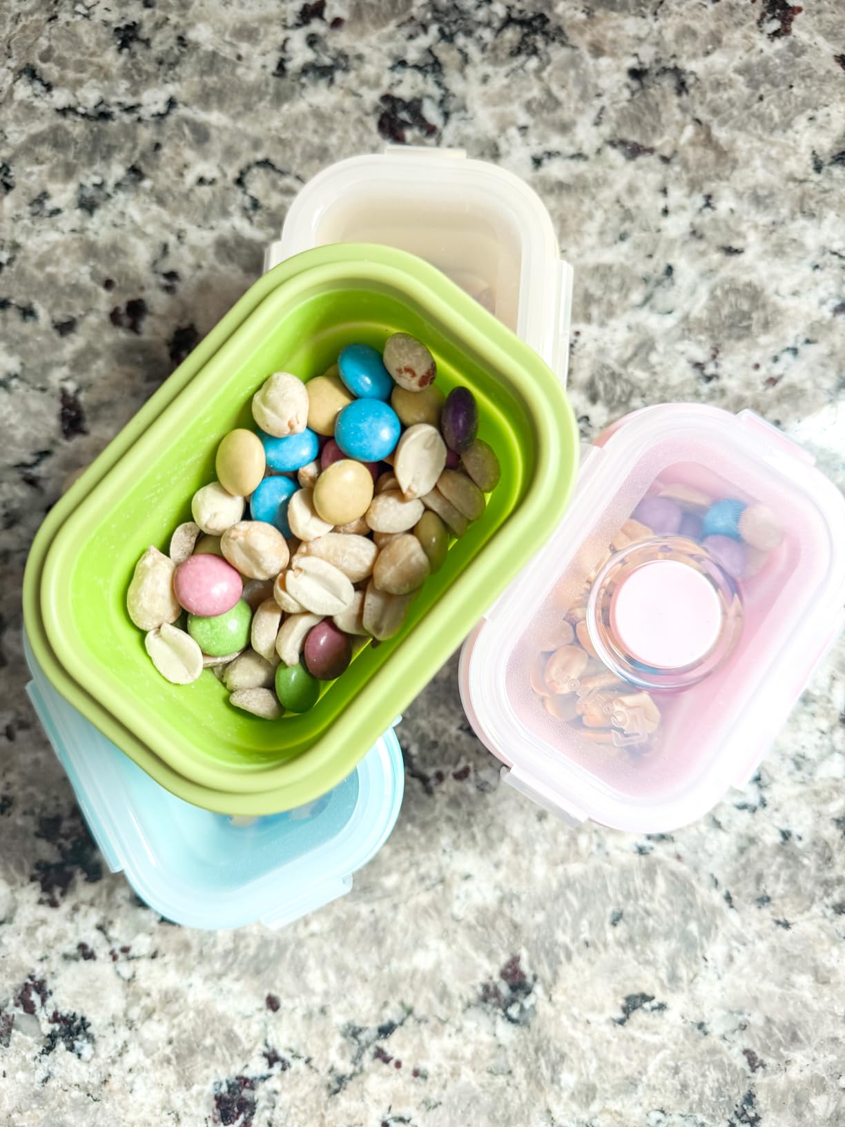 Collapsible Silicone Food Storage Container, Portion Control Container with Clip-on Lid, Stackable, Space Saving, Microwave/Fridge/Freezer/Dishwasher Safe, 5 Oz, Pack of 4 customer photo 2