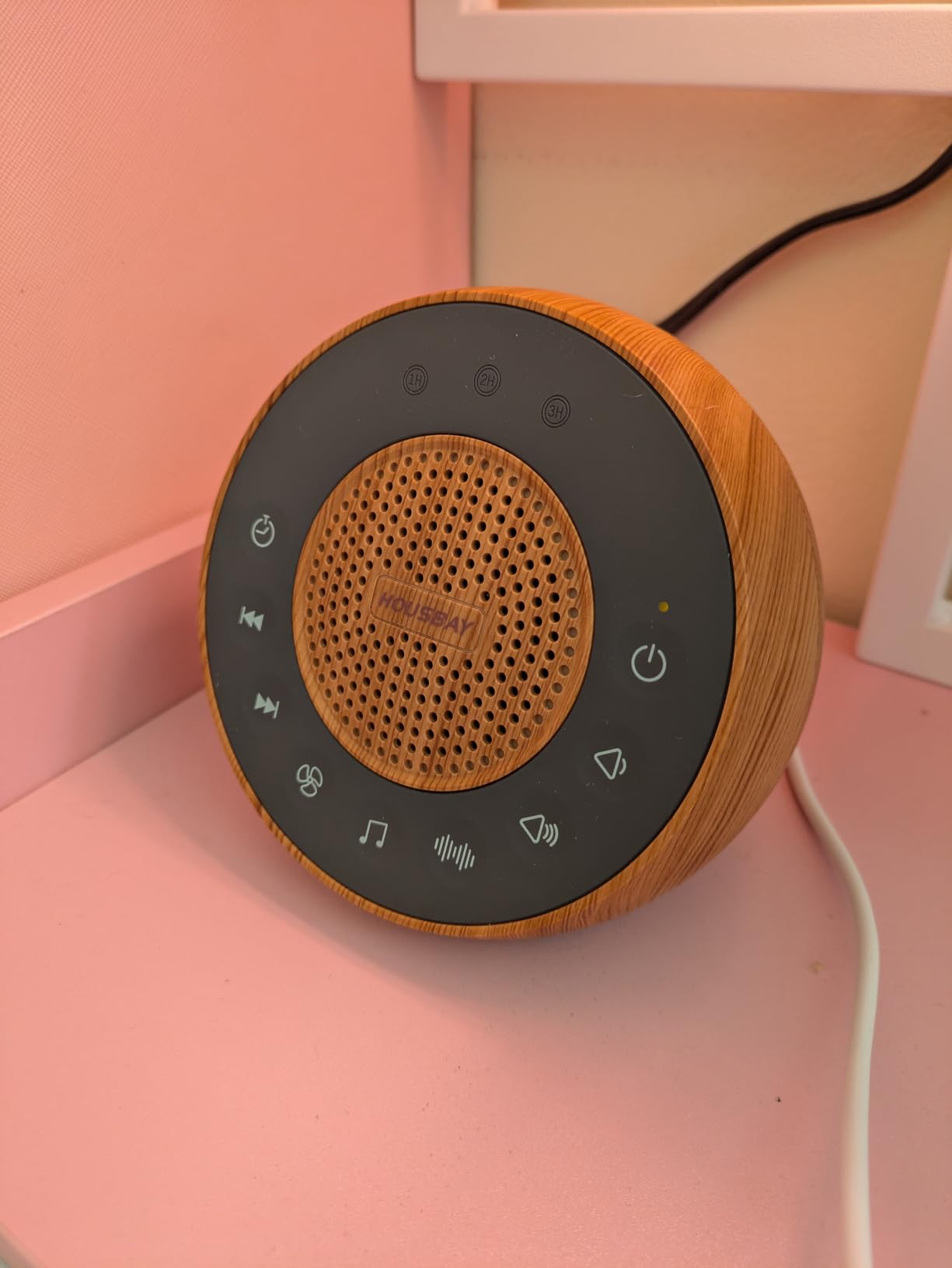 Housbay White Noise Machine with 31 Soothing Sounds, 5W Loud Stereo Sound, Auto-Off Timer, Adjustable Volume, Sleep Sound Machine for Baby, Kid, Adult -Wood Grain customer photo 2