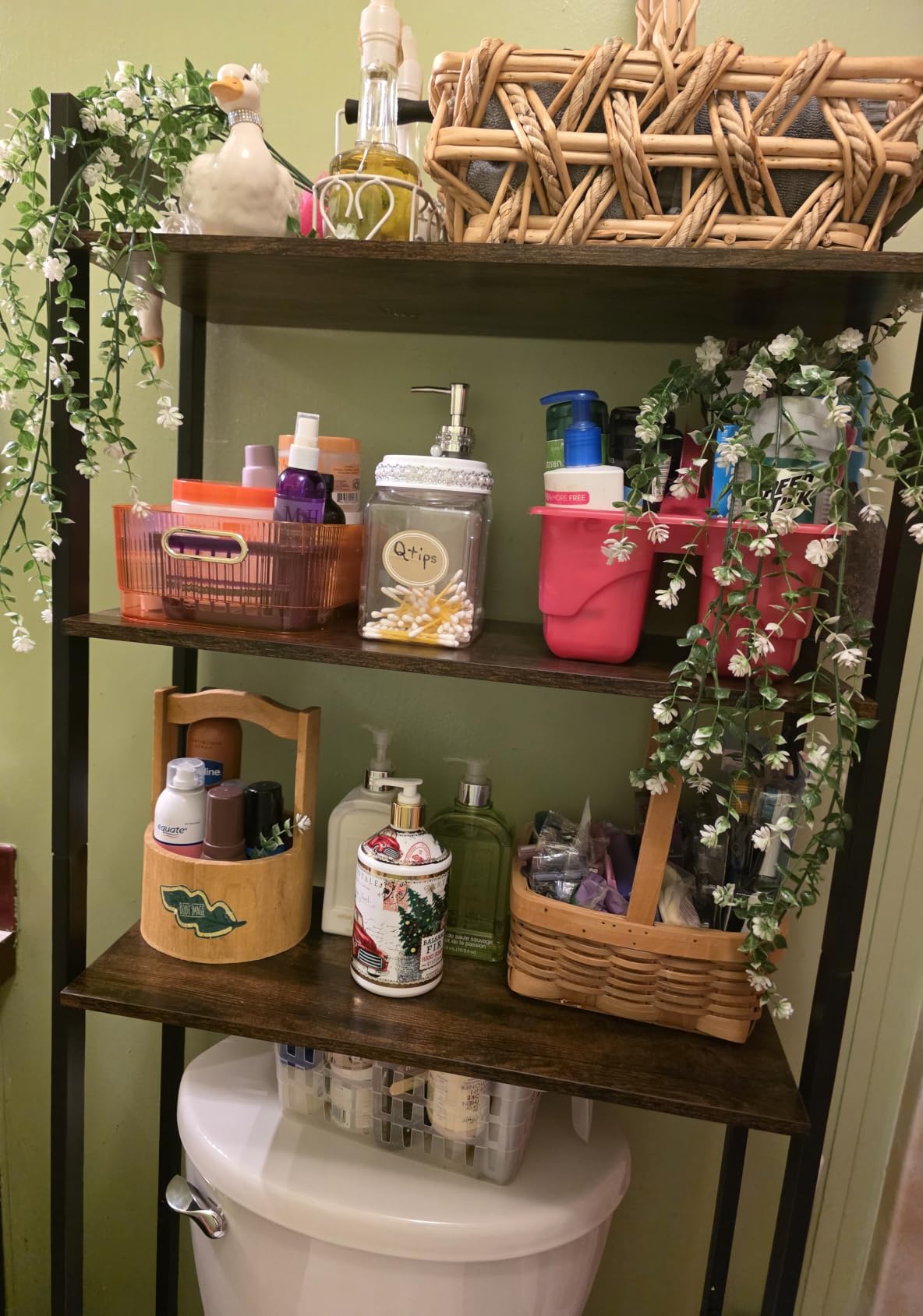 HOOBRO Over The Toilet Storage, 3-Tier Bathroom Organizer Shelf Over Toilet, Freestanding Bathroom Storage Shelves, Space Saver, Easy to Assemble for Room, Rustic Brown and Black BF41TS01 customer photo 1