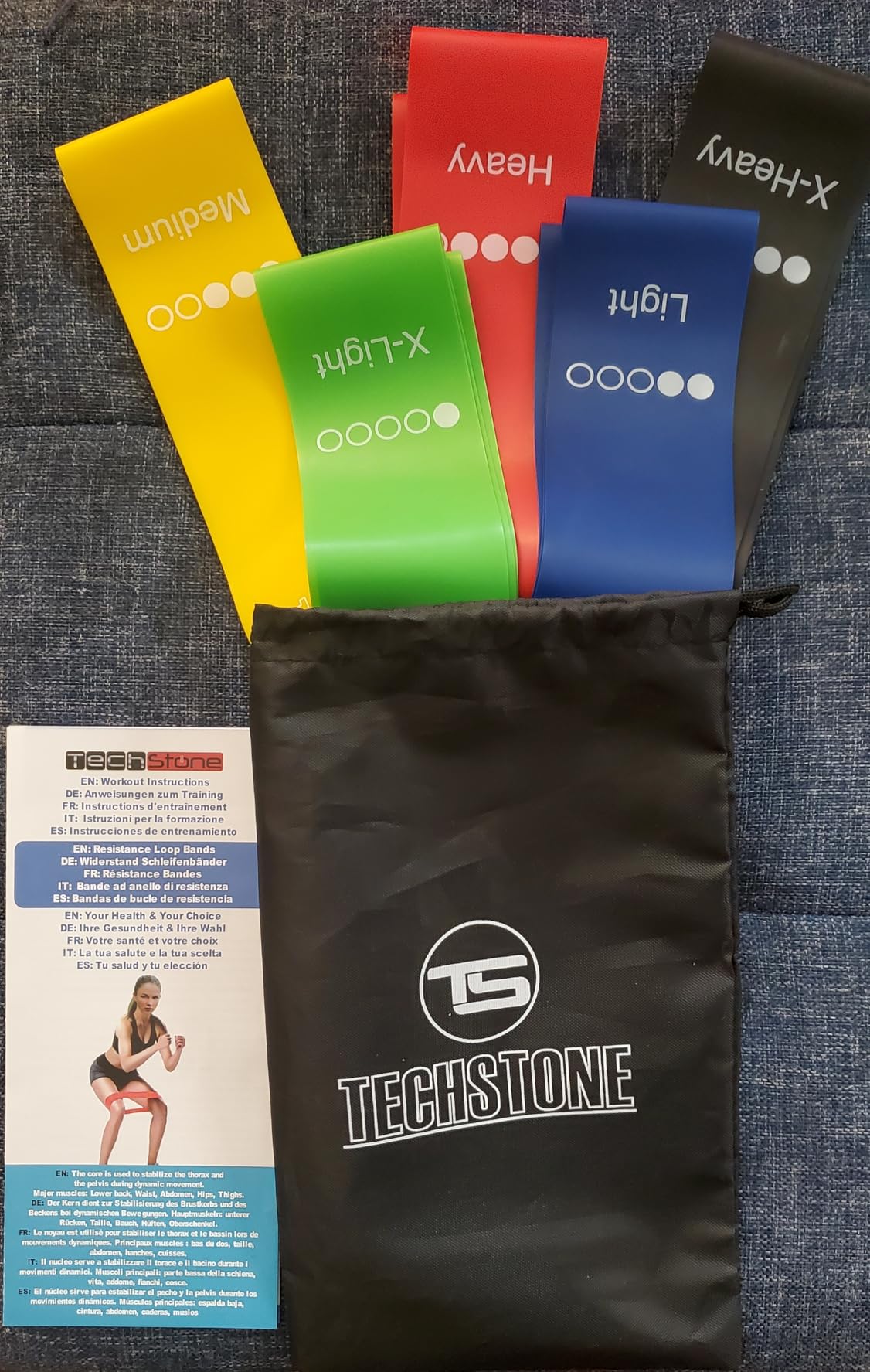 TechStone Resistance Bands Set – 5 Levels Loop Exercise Bands for Men & Women, Elastic Workout Bands for Home Gym, Training, Yoga & Fitness, Carry Bag Included customer photo 1