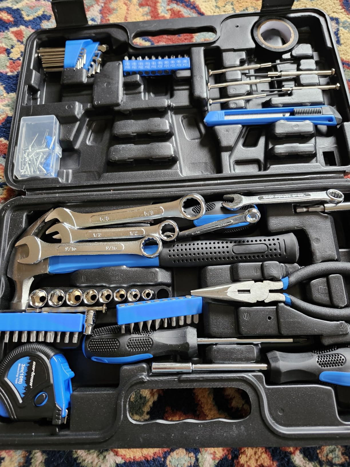 CARTMAN 148-Piece Household Tool Set, Blue Tool Kit with Plastic Toolbox customer photo 2