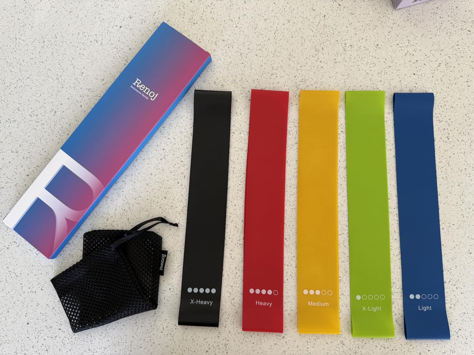 Resistance Bands for Working Out, 5-Pack Elastic Exercise Bands for Strength Training, Stretching, Workout; Home Gym Equipment for Women Men, Pilates Yoga Physical Therapy, Leg Glute Arm Exercise Kit customer photo 1
