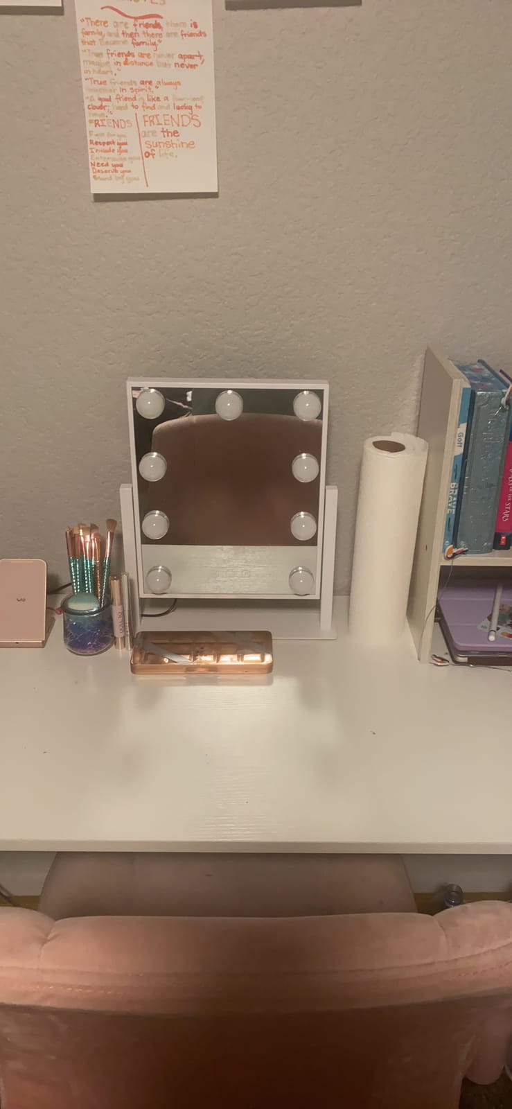 BWLLNI Lighted Makeup Mirror, White Vanity Mirror with Lights,9 LED Bulbs customer photo 2