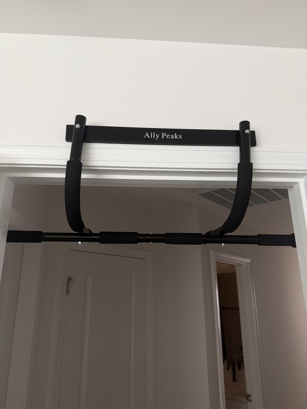 Ally Peaks Pull Up Bar for Doorway | Thickened Steel Max Limit 440 lbs Upper Body Fitness Workout Bar| Multi-Grip Strength for Doorway | Indoor Chin-Up Bar Fitness Trainer for Home Gym Portable customer photo 1