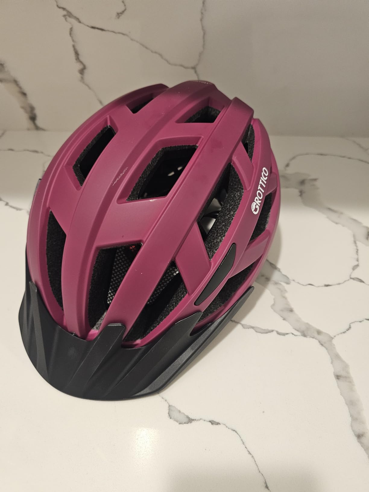 Adult-Men-Women Bike Helmet with Light - Mountain Road Bicycle Helmet with Replacement Pads & Detachable Visor customer photo 1
