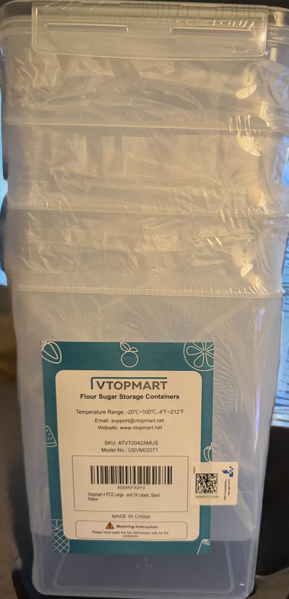 Vtopmart Extra Large Airtight Food Storage Containers, 6.5L, 4 Pcs customer photo 1